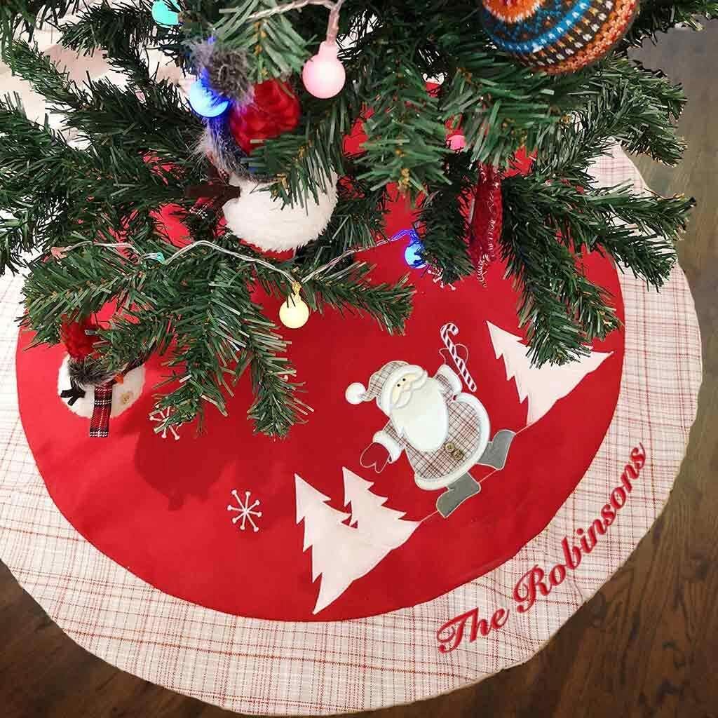 Personalized Christmas Tree Skirt - 60" (Santa, Reindeer, Snowman Tree Skirt)