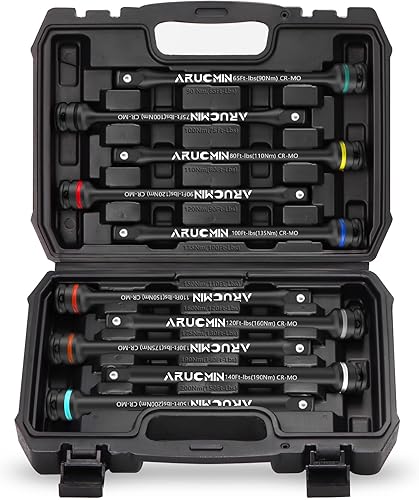 Juego de barra de extensión de limitación de par de accionamiento de 12 pulgada, juego de varillas de torque de tuerca de llanta de 10 piezas con