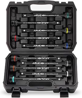 1/2" Drive Torque Limiting Extension Bar Set, 10-Piece Lug Nut Torque Stick Set With 8 Inch Color-Coded 65 to 150 Ft-Lbs Torque Sticks