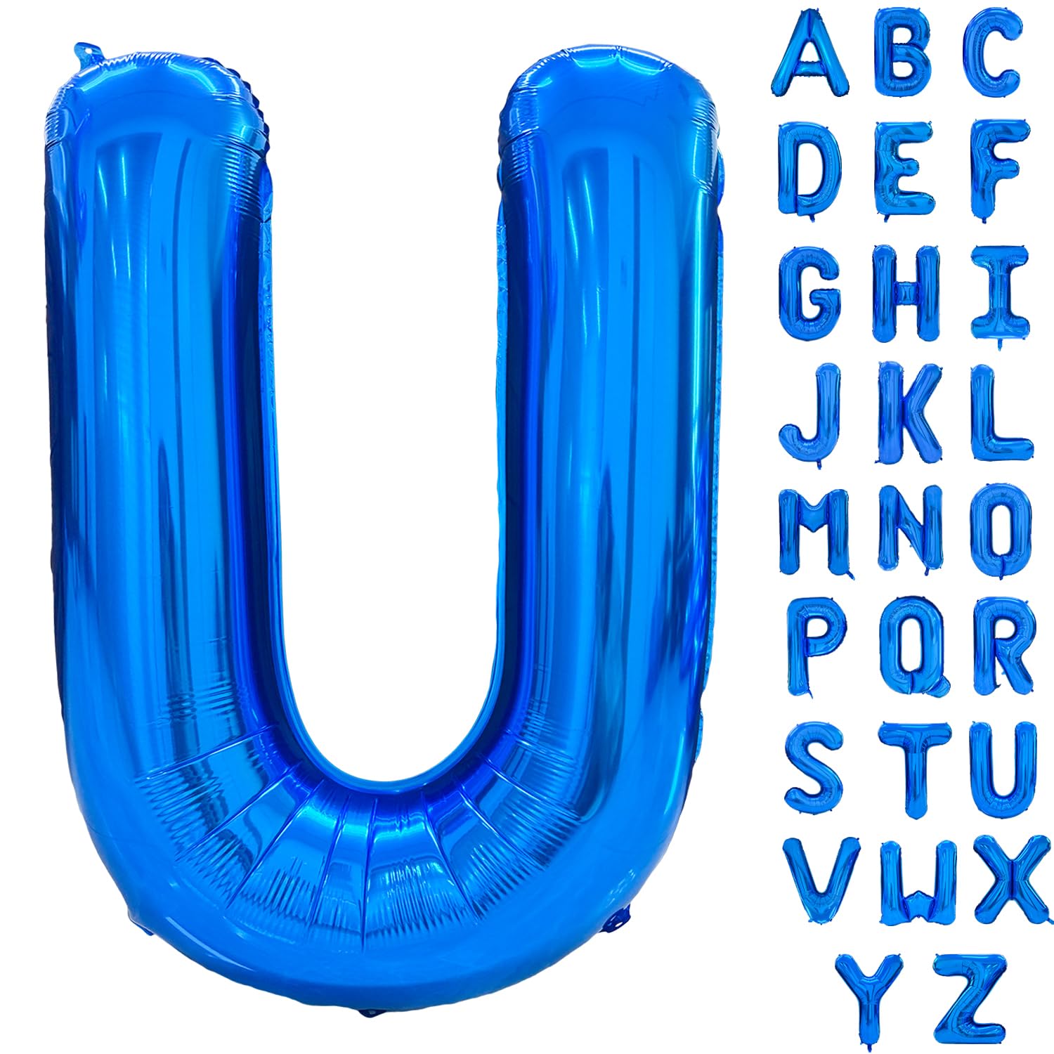 Blue Alphabet Balloon Large Mylar Foil Helium Letter Balloons 40 Inch Blue Balloons Alphabet Letters for Birthday Bridal Shower Anniversary Decorations (Letter U) โ image 1