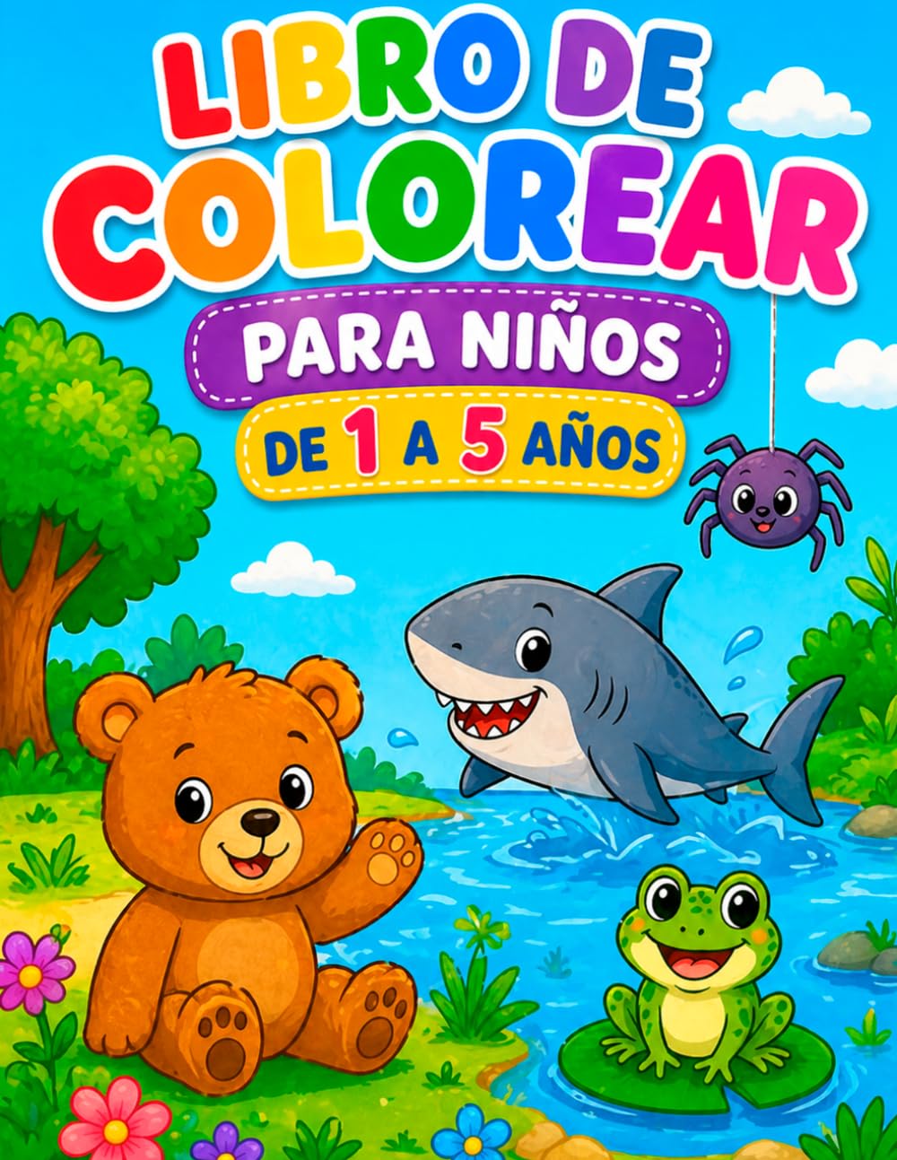 Libro de colorear: Letras y Animales: Para niños de 1 a 5 años