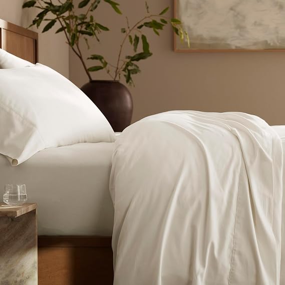 BOLL & BRANCH Signature Hemmed Sheet Set, Twin, Cream