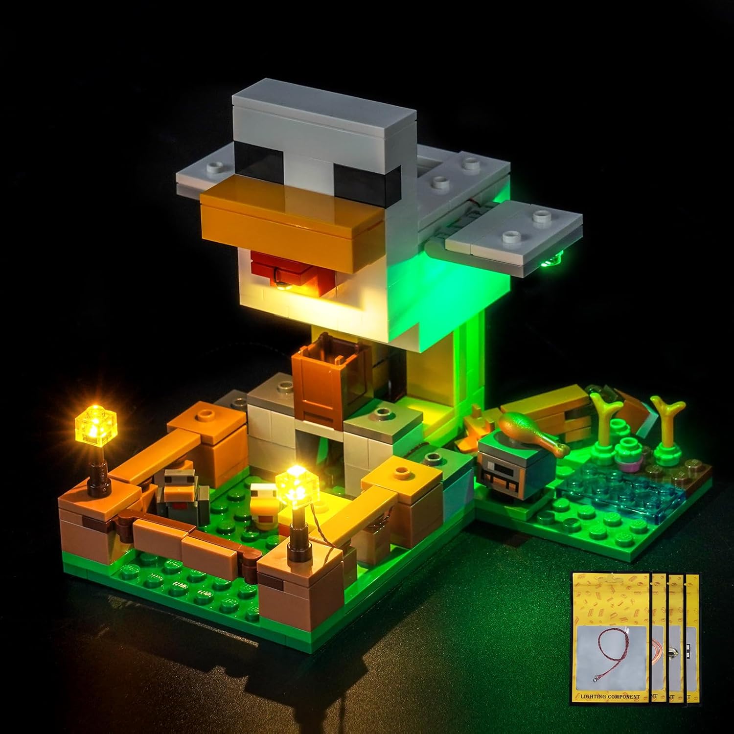 LED Lighting Compatible with Lego 21585 Minecraft Chicken Farm - JUST Lights,Light Kit Compatible with Lego Chicken Farm 21585,NOT Included The Mode