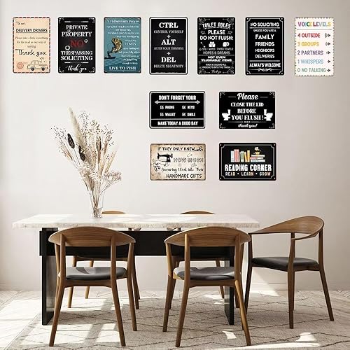 Miniatura 7 de Letrero de metal vintage con texto en inglés "Thank You Delivery Driver", divertido letrero de lata de regalo para el hogar, puerta delantera,