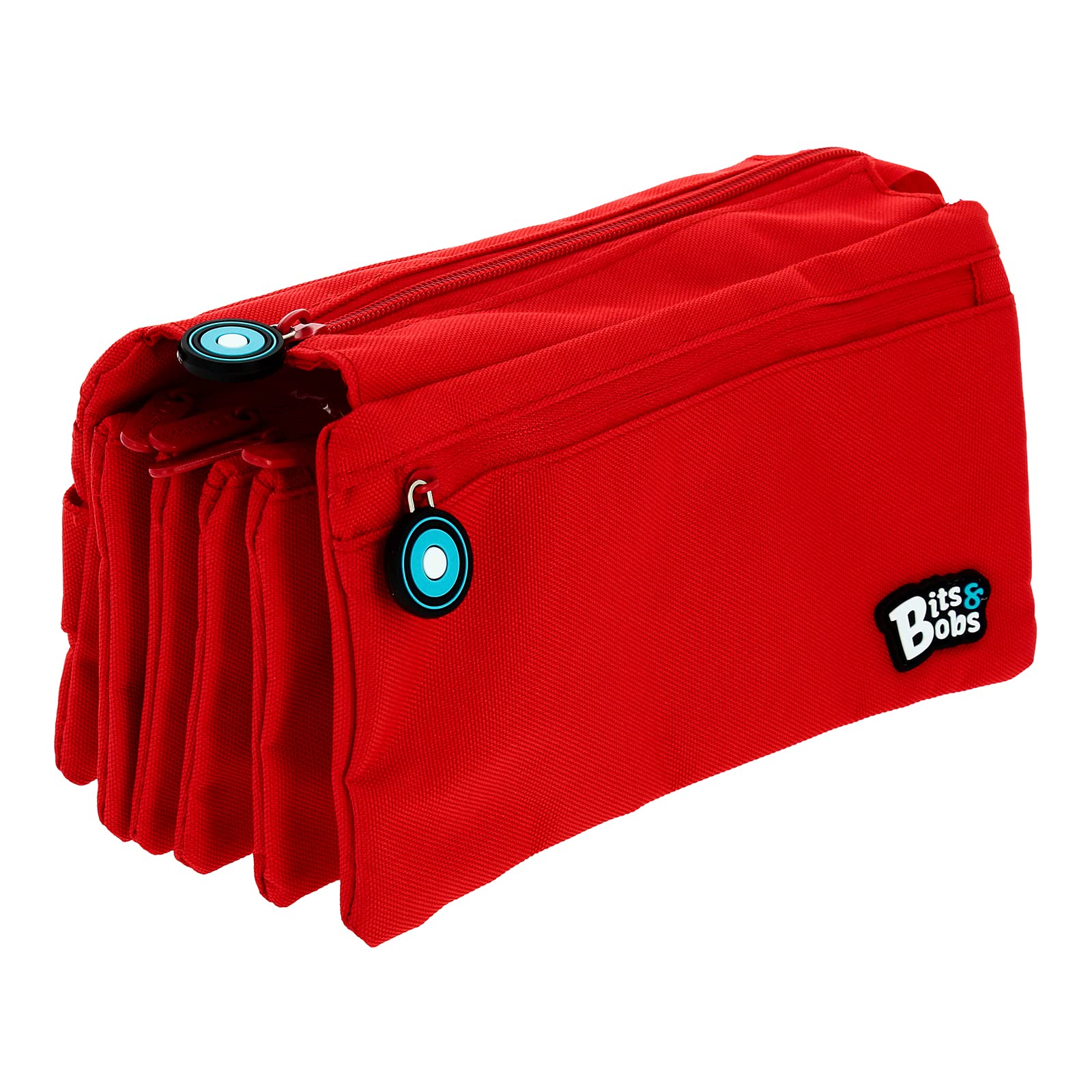 ColePack - Ensemble de Trousse Scolaire Quadriple avec 4 Fermetures Éclair et Fournitures Scolaires de Grandes Marques Incluses (Rouge)
