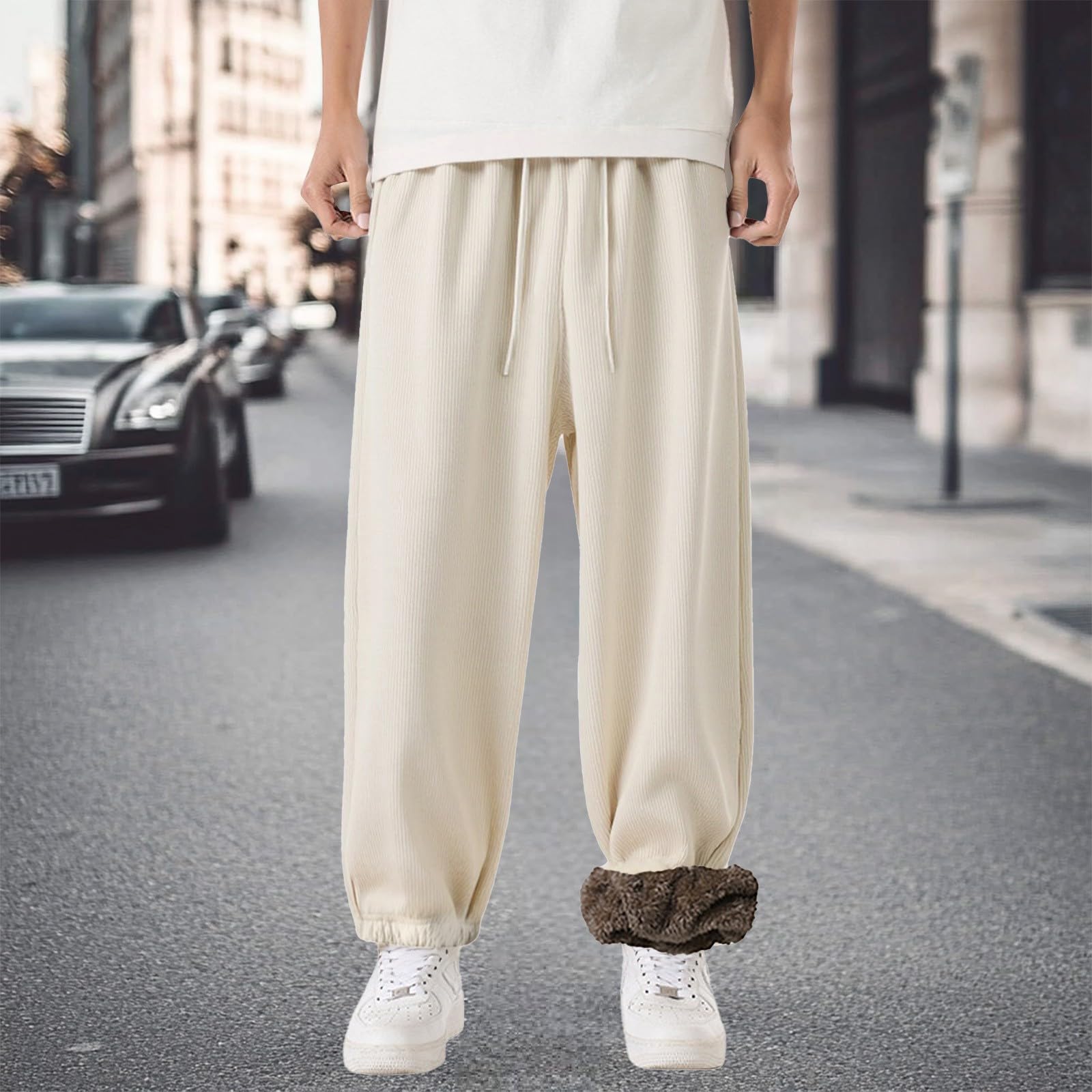 Pantalon de Jogging décontracté en Velours côtelé, Ample et Chaud, à la Mode, pour Un Usage Quotidien