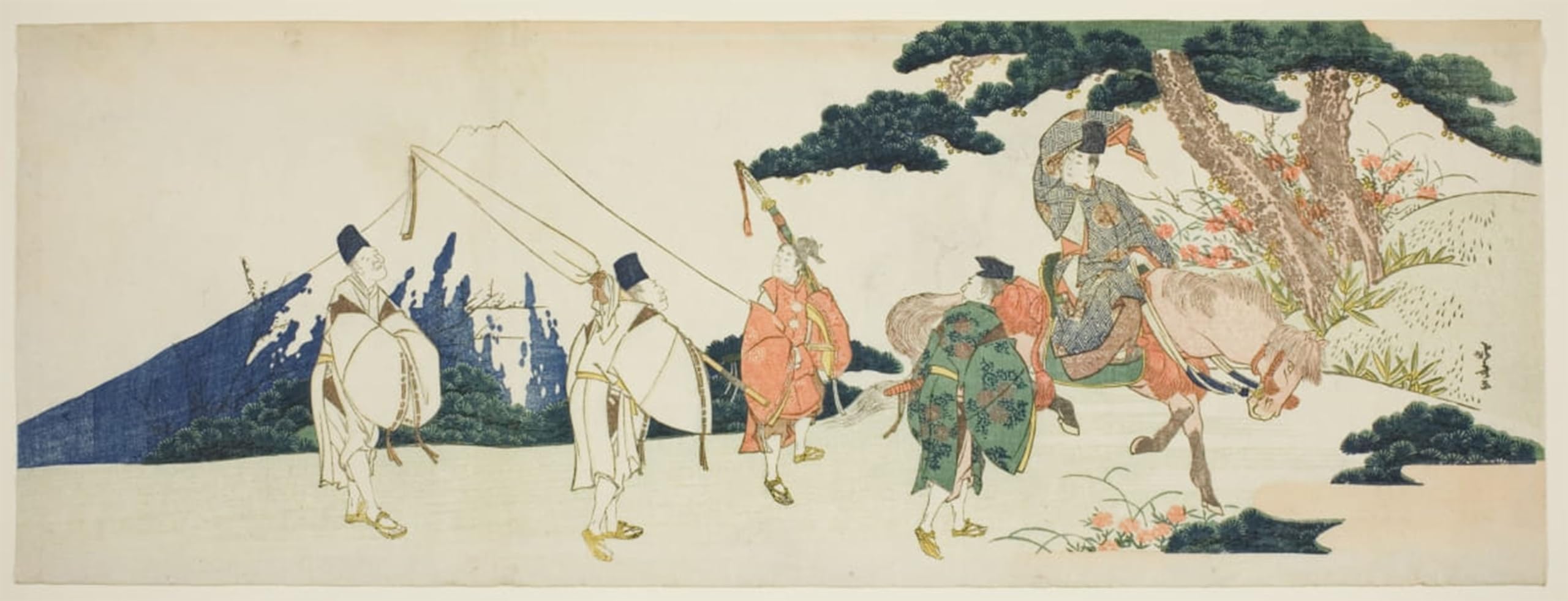SERENDIPITP Retro Picture Poster Wall Art Pictures Painting the Eastern Journey of the Celebrated Poet Ariwara No Narihira by Katsushika Hokusai Wall Art Canvas Print for Wall Decor 60x90cm