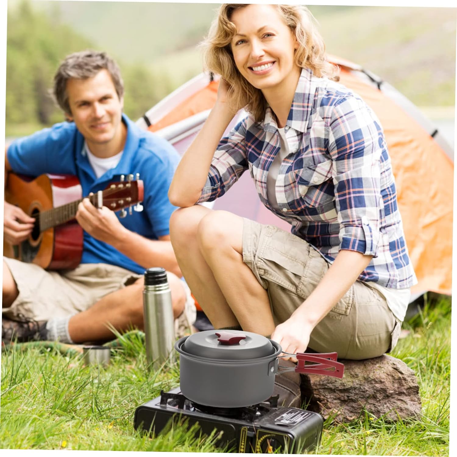Camping Cookware Set Aluminum Alloy, for 1-2 People Camp Kitchen