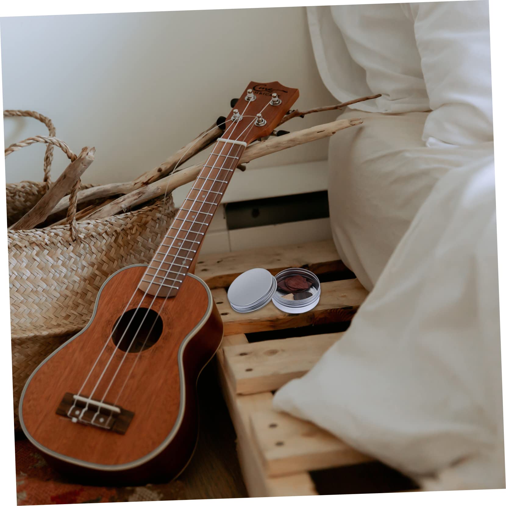 10 Pezzi Plettri per Chitarra in Legno con Sgocciolatore per Dita, con Astuccio Porta Plettri