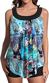 Flowy Tankini Bathing Suits for Women Swimsuits Tankini Sets for Two Piece Swimwear