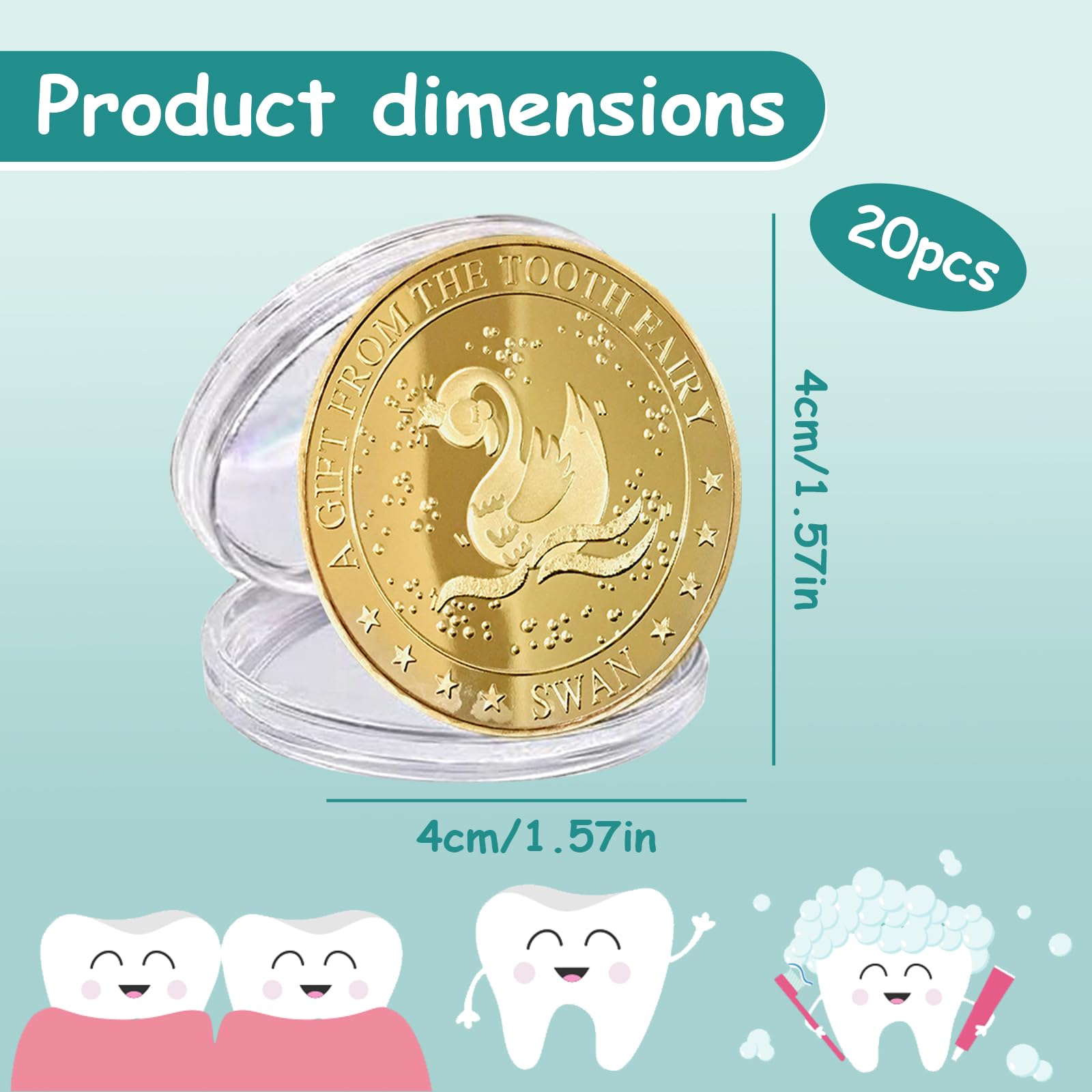 Monete Fata dei Denti, 20 pezzi Regalo Fatina dei Denti, diversi design Regali della Fatina dei Dentis per ragazze e ragazzi