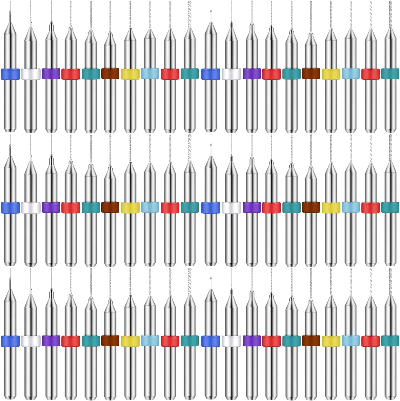 Lothee Shank Tungsten Carbide Micro Drill Bits Set, Tungsten Steel PCB Print Circuit Board Flute CNC Router Bits for Rough Stone Print Circuit Board Jewelry Engraving (60 Pcs, 0.1-1.0 mm)