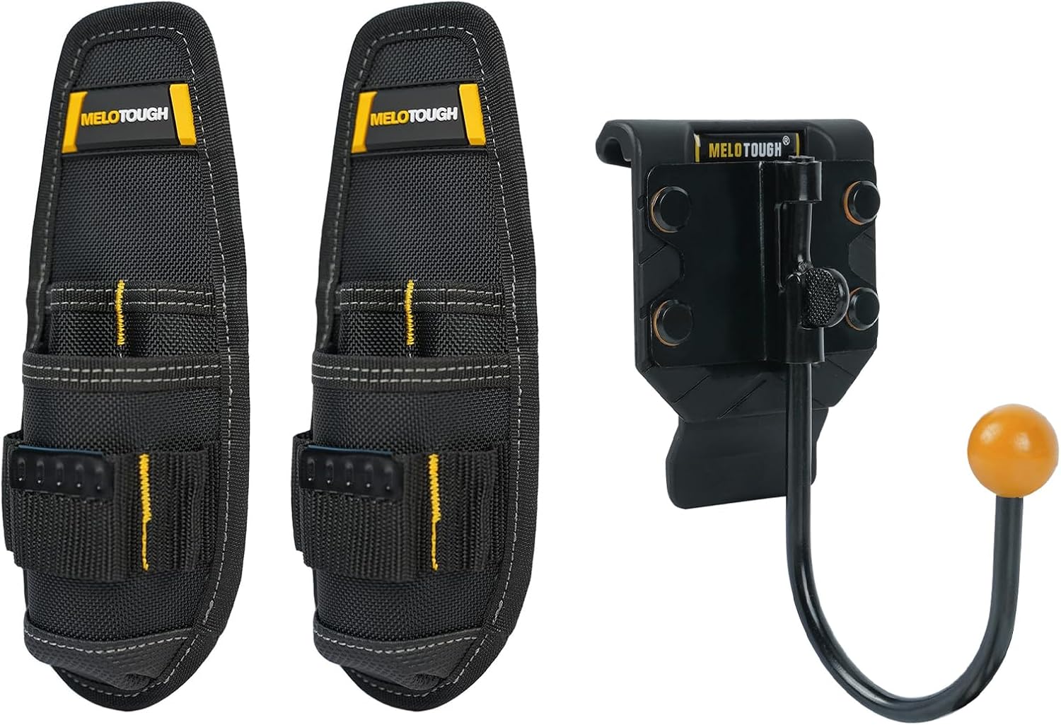 MELOTOUGH Small Tool Holder, Min Work Organizer Tool Pouch and Knife Holder with Snap Clip, Tool Belt Hook, Drill Belt Holder, Cordless Drill Holster, Single