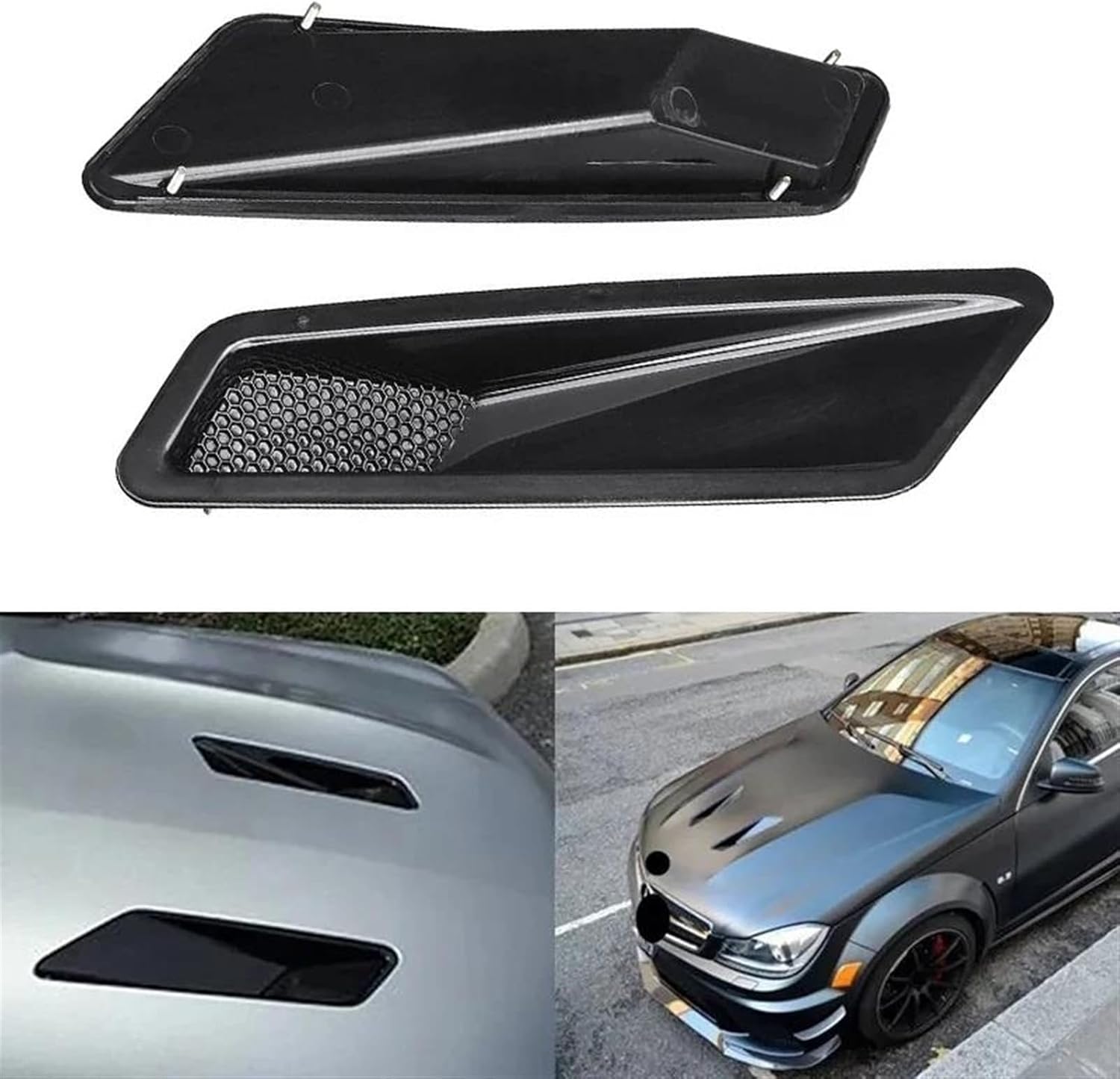 for Benz W204 C63 W205 W207 W212 W213 Front Engine Hood Vent Louvers Air Scoop Bonnet Vent Cover Sedan Coupe