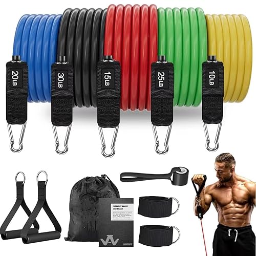 WHATAFIT Resistance Bands Set with Handles - Exercise Bands Home