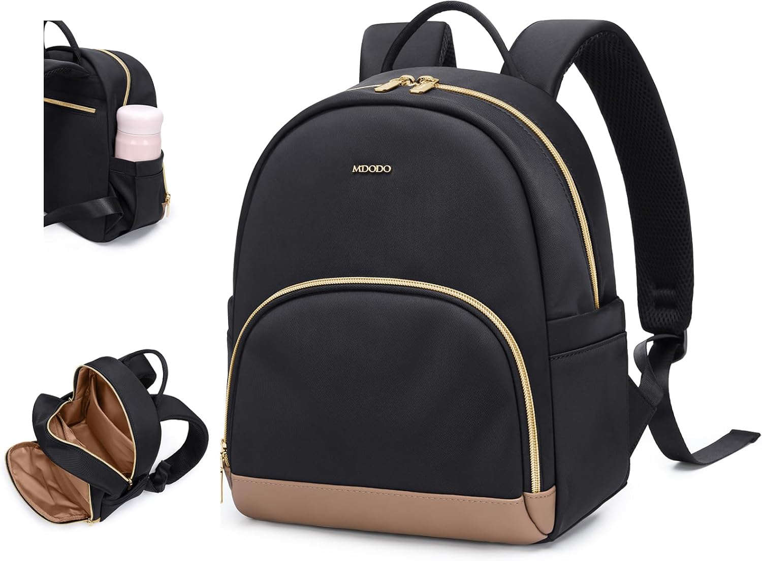 Small Backpack for Women Lightweight Stylish Mini Backpack Daypack Purses Cute Bookbag for Casual College Travel Daily,fit 10.9Inch iPad,Black