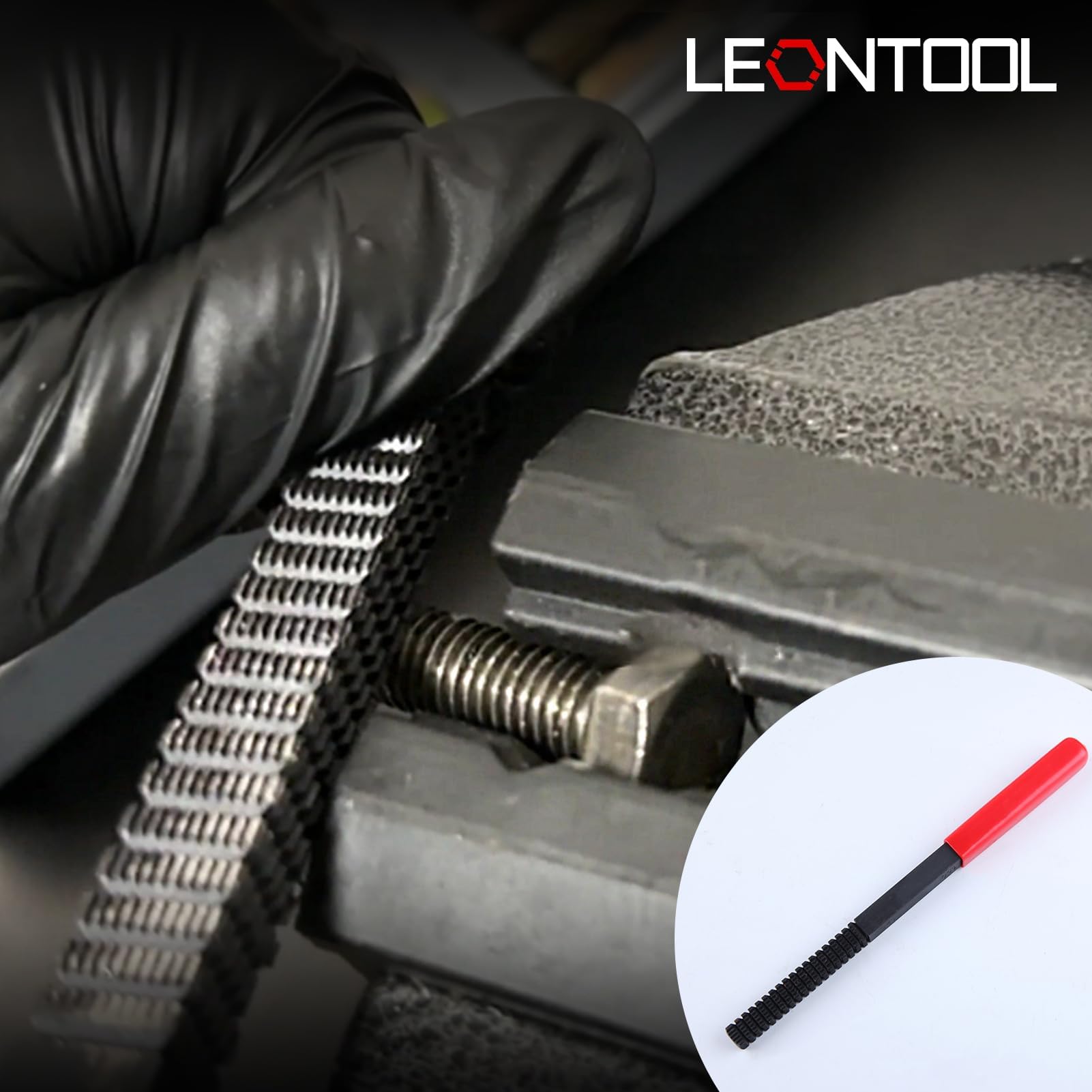 LEONTOOL 15 Stück Metrisches Gewinde Chaser Set, M6 M8 M10 M12 Gewinde Restorer Werkzeug Enthält 7 Gewindebohrer 7 Schneideisen 1 Gewindefeile, Universal Gewindereiniger Werkzeug Gewinde Nachfädeln