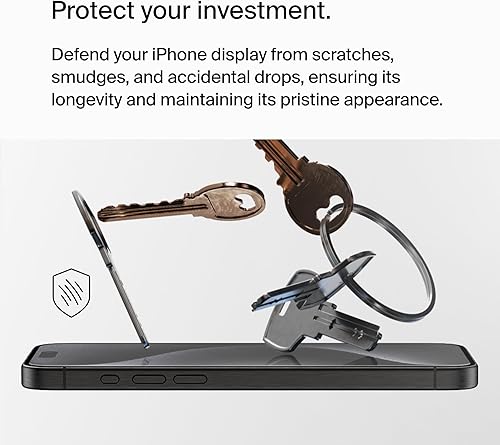 Miniatura 2 de Belkin ScreenForce UltraGlass 2 - Protector de pantalla para iPhone 15 Pro Max, resistente a los arañazos, vidrio probado con dureza 9H con diseño