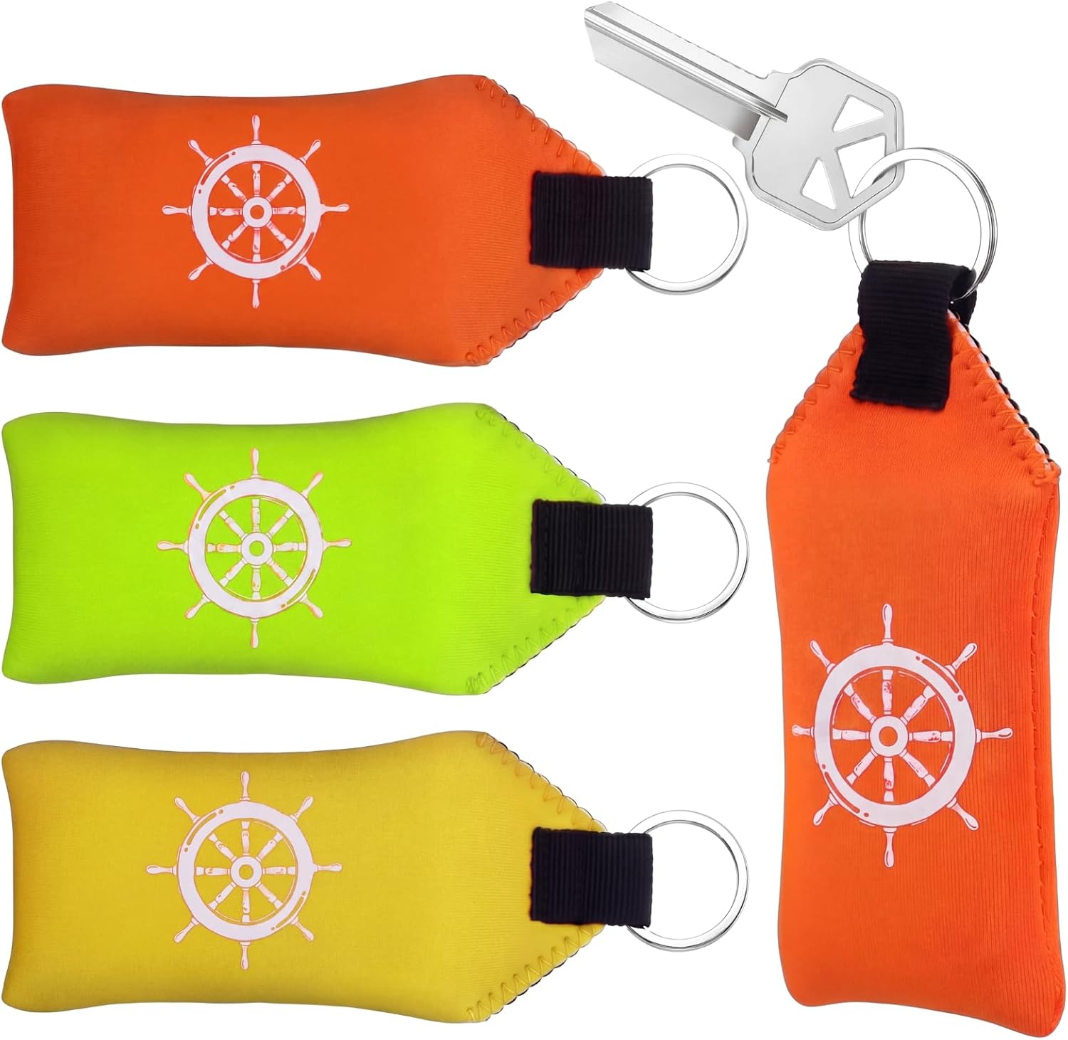 Liliaafar Floating Keychain 3 Pack Floating Key Ring Foam Neoprene Waterproof Holds 12 Key for Paddleboarding, Boating
