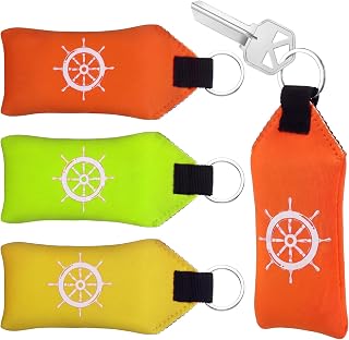 Liliaafar XL Floating Keychain for Boat Keys 3 Pack | Scratch-resistant Neoprene, High-visibility American Flag, Waterproof, Holds 12 Key, Boating Fishing Accessories