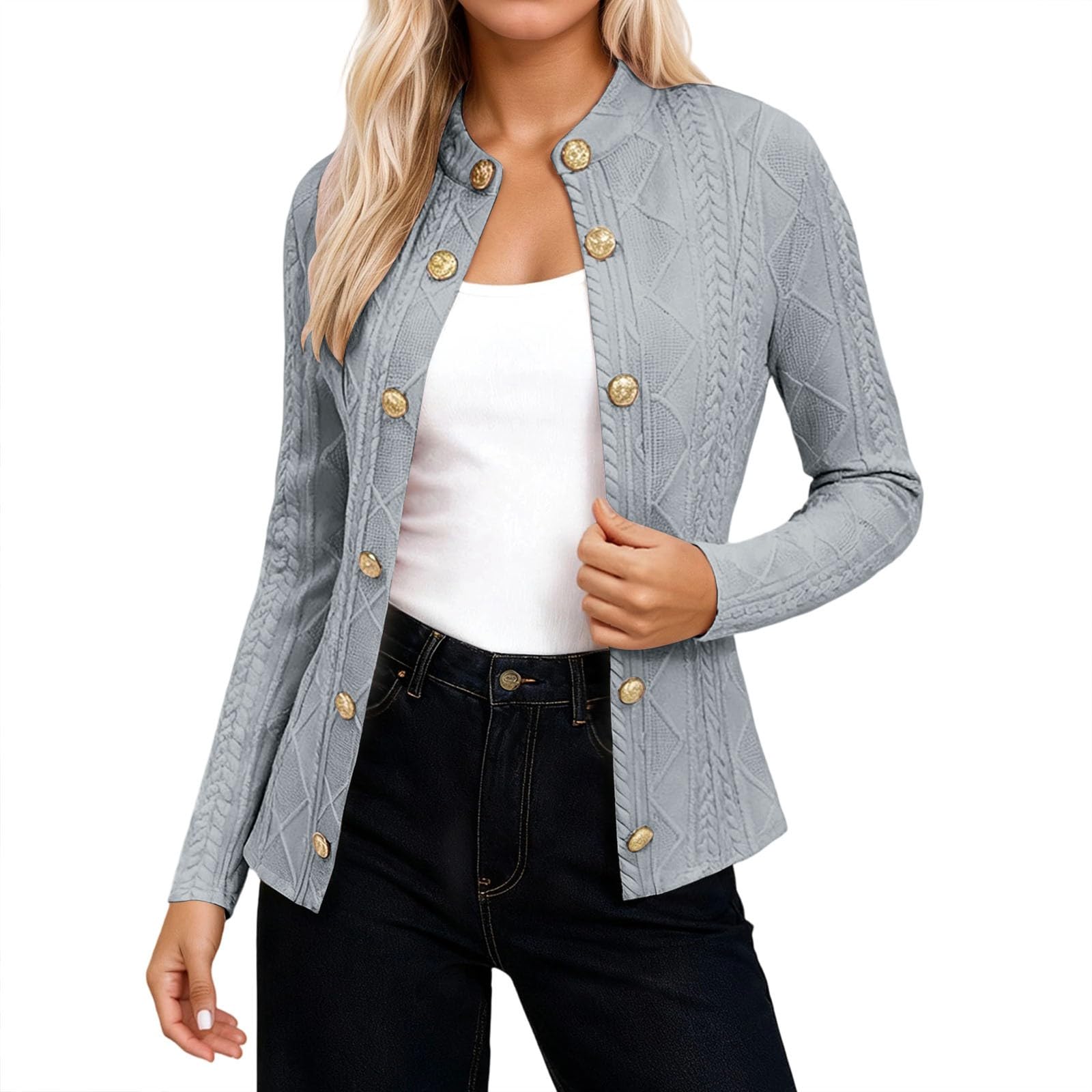 Sweaters for Women Winter Fall Sweater Fashion Knit Outer Wear Chic Tweed-Inspired Style Warm for Elegant Casual Wear
