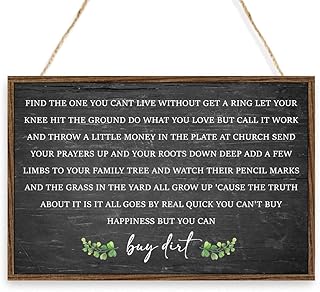 Black Buy Dirt Sign,Rustic Christian Hanging Wooden Sign,Inspirational Wood Signs Home Decor for Office Living Room Church,Christian Wall Decor for Bedroom