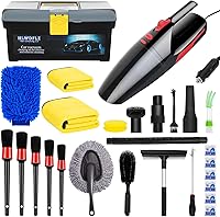 Vista 1 de Kit de limpieza de interiores para automóvil, kit de lavado de 28 piezas con aspiradora de mano de alta potencia, gel de limpieza, plumero, cepillo