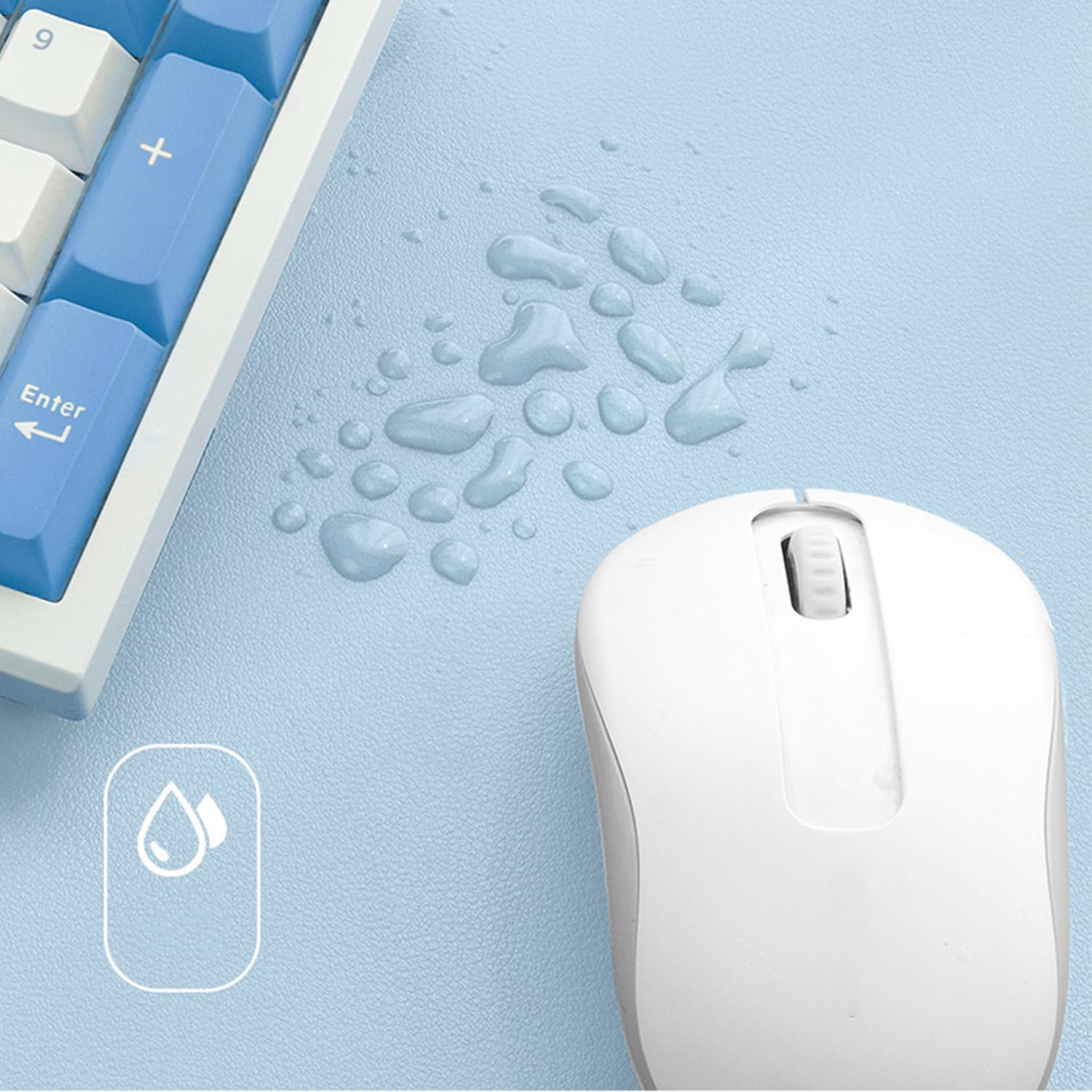 Set di 2 tappetini da scrivania in pelle, antiscivolo, protezione impermeabile, superficie silenziosa, tappetino multifunzione per scrivania per laptop per ufficio e casa, 70 x 35 cm