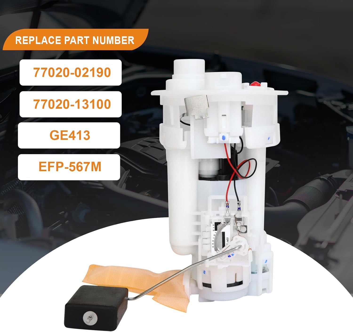 2000-2008 fuel pump assembly compatible for toyota corolla ce 1.8l /le 1.8l 2000-2008, s 1.8l 2001-2008, sport 1.8l 2008, xrs 1.8l 2005-2006, ve 1.8l 2000, replaces 77020-02190 efp-567m