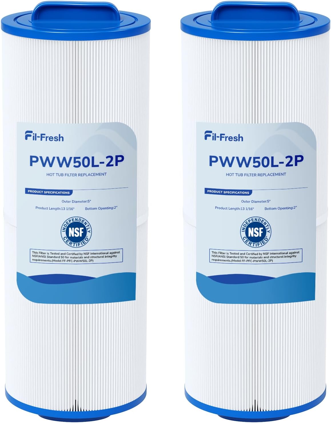 Fil-fresh PWW50L – Filtro de repuesto para bañera de hidromasaje, compatible con Waterway Teleweir 50, el filtro de spa reemplaza 817-4050, Pleatco