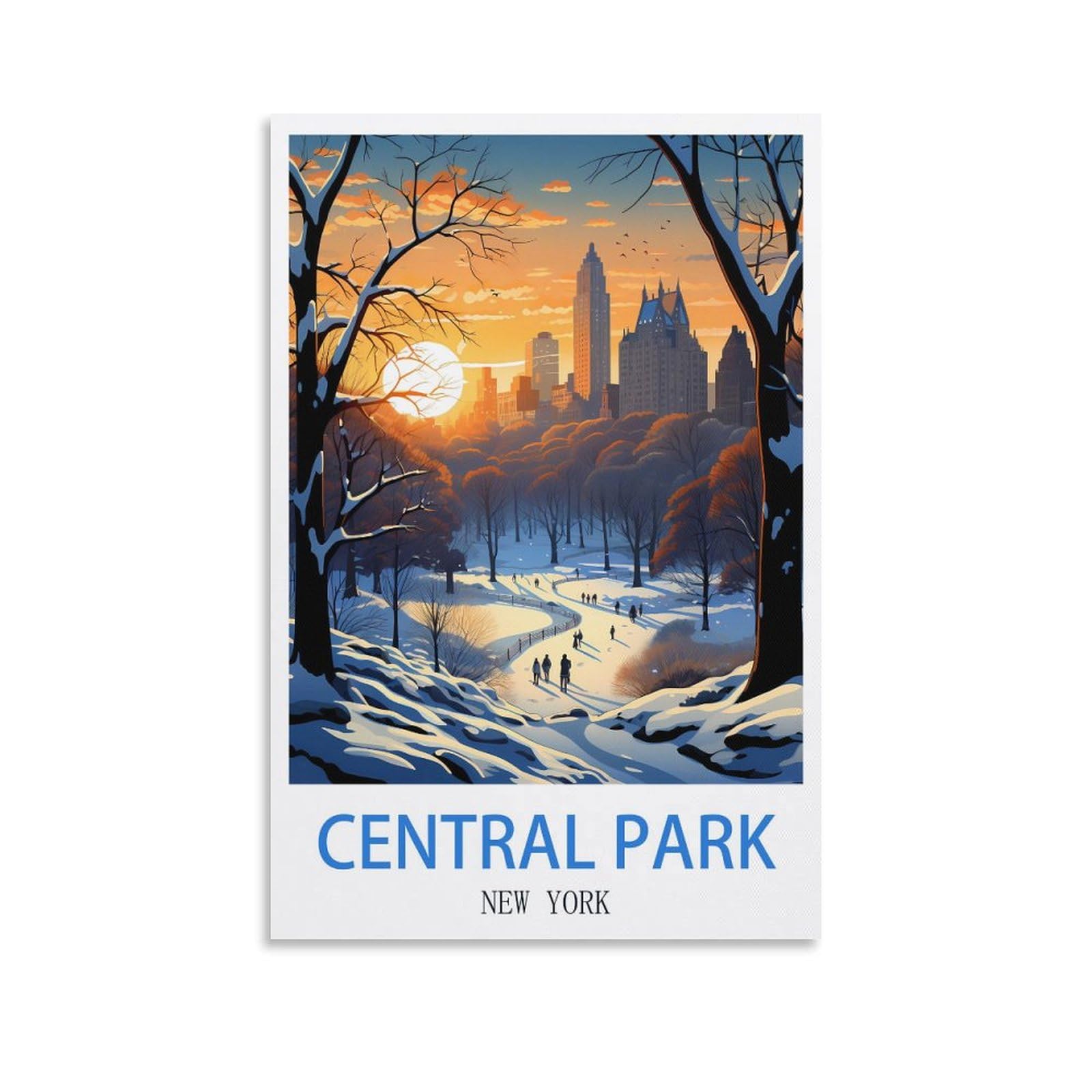 EZMLFA 5D DIY Diamond Painting Kit,Central Park New Yorks Diamond Art Kits for Beginner,Gem Art Kits Round Drill for Home Wall Decor Gifts 50x60cm