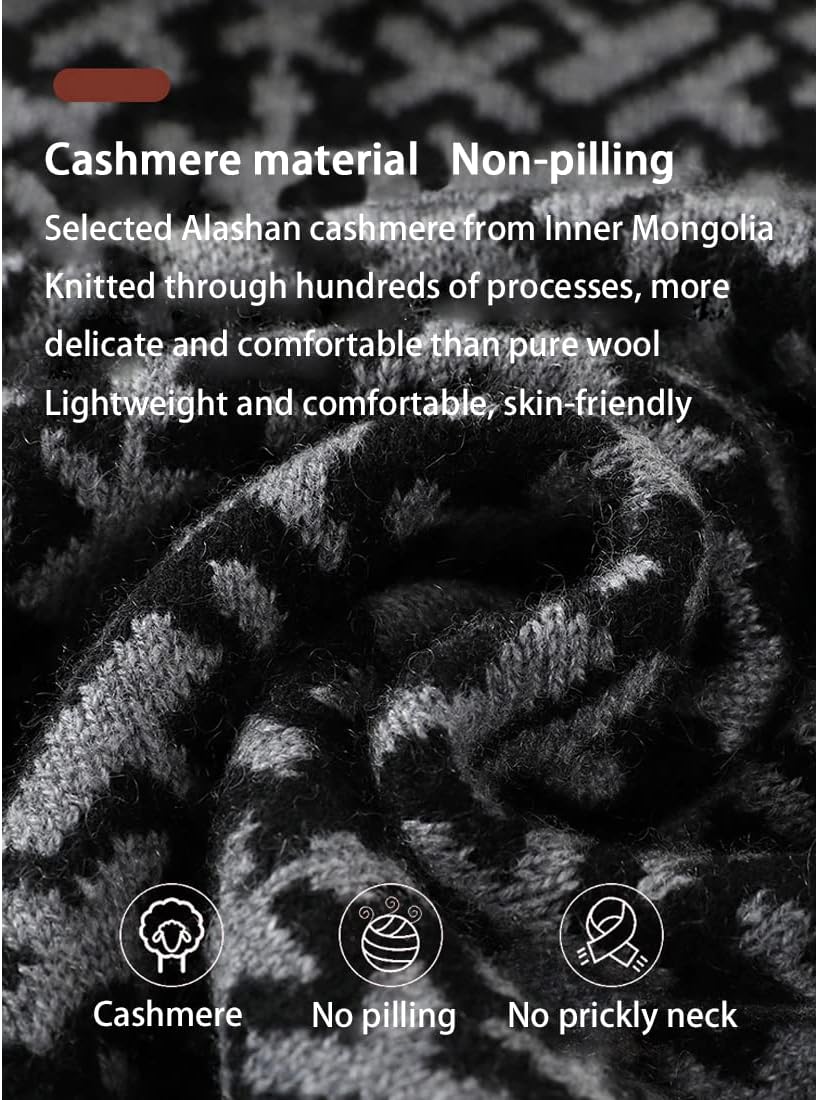 DAISHA 70.8 * 11.8 Inch Womens Mens Wool + Cashmere Scarf, Trendy Winter Scarves Wraps Soft Warm, Christmas New Year gift.