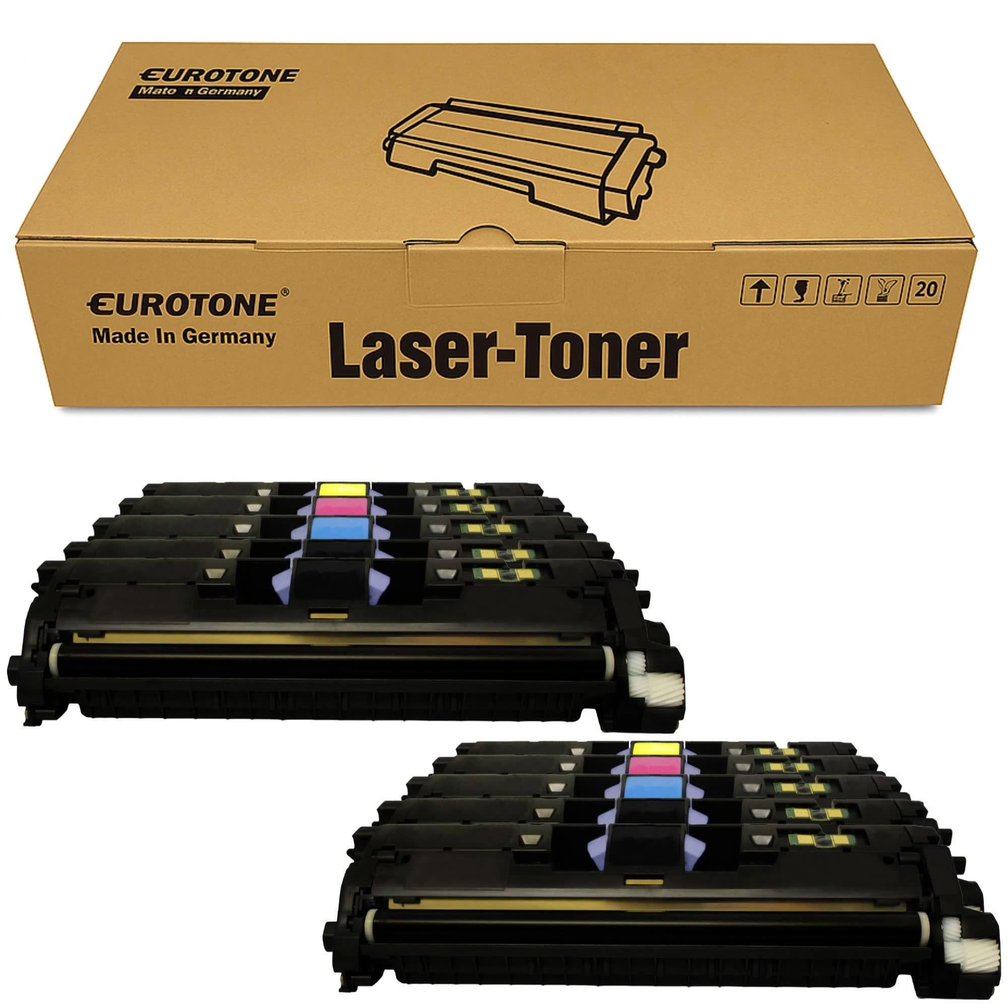 Eurotone Toner 10x kompatybilny z HP Color LaserJet 2550 2820 2840 zastępuje Q3960A-63A 122A z 25% większą wydajnością