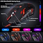 BlueFinger RGB Clavier de jeu et Combo de souris rétro-éclairées, USB Filaire, LED Jeu pour ordinateur portable PC Jeu et travail d'ordinateur (noir)