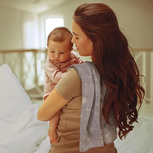 Miniatura 80 de GLLQUEN BABY Manta receptora de muselina de algodón para niño, manta para envolver a recién nacidos, transpirable y suave, mantas para bebé, doble