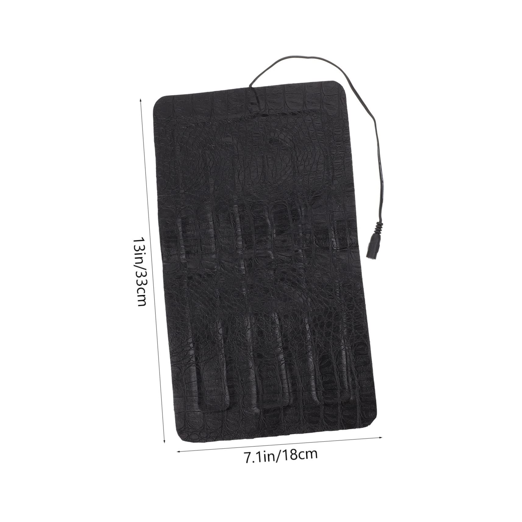 Alfombrilla Térmica Portátil para Reptiles y Pequeños Animales Control de Temperatura USB, Hecha de Cuero Negro, Adecuado para Terrarios y Uso al Aire Libre