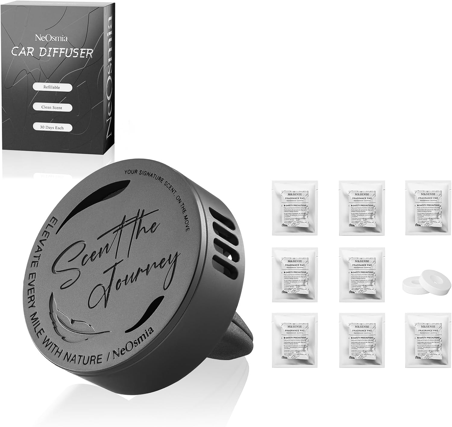 Car Air Freshener Vent Clip with 13 Refill Pads