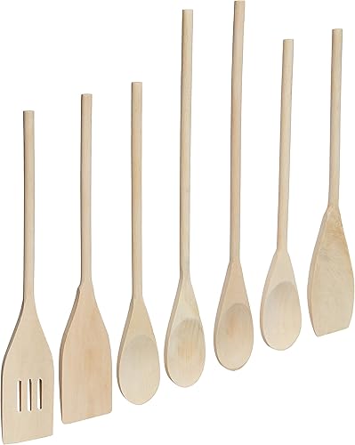 Juego de utensilios de madera orgánica de 7 piezas, espátula y cucharas Herramientas de cocina ecológicas y seguras