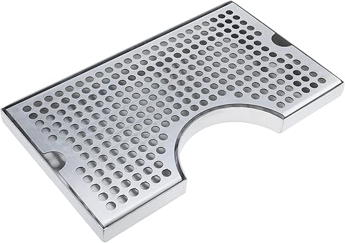Miniatura 2 de Bandejas de goteo de cerveza de acero inoxidable recortadas para Kegerator sin montaje en superficie de drenaje, bandeja de goteo de 12 x 7 pulgadas