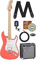 Vista 38 de Fender Squier Sonic Stratocaster - Paquete ultravioleta con amplificador, sintonizador, correa, cable, púas y DVD de guitarra Austin Bazaar