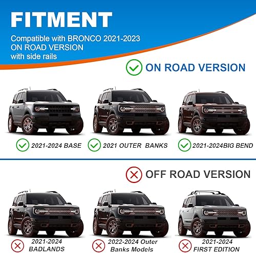Vista 14 de FengYu Barras transversales de techo de 220 libras compatibles con Jeep Patriot 2007-2017 con riel lateral elevado, barras transversales