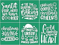 Vista 21 de JAJADO Plantillas autoadhesivas de serigrafía para decoraciones de árboles de Navidad, plantillas de bricolaje para pintar sobre