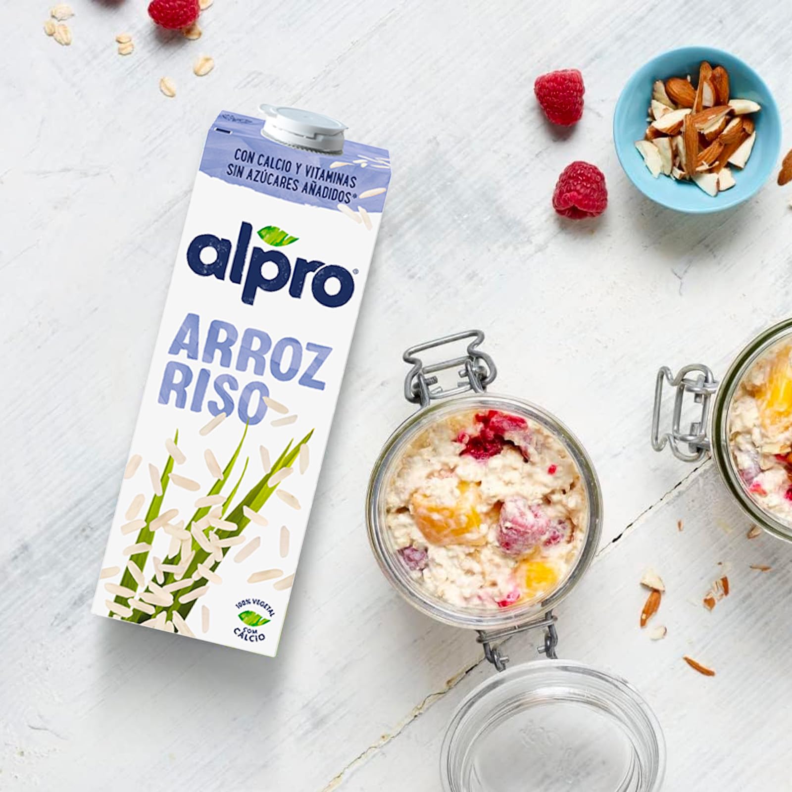 ALPRO CLASSICO, Bevanda al RISO, Naturalmente Senza Lattosio, Senza Glutine, Fonte di Calcio e Vitamine B12 e D2 - 8 Confezioni da 1 Litro