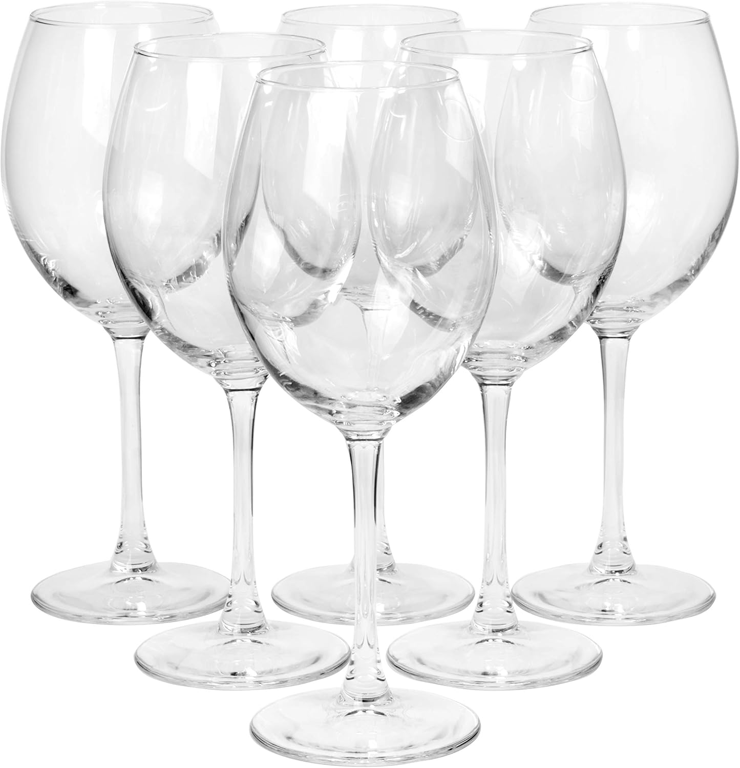 Super Deal Product Enoteca Stemmed Clear Elegant Wine Glasses, Set of 6, 17 fl oz