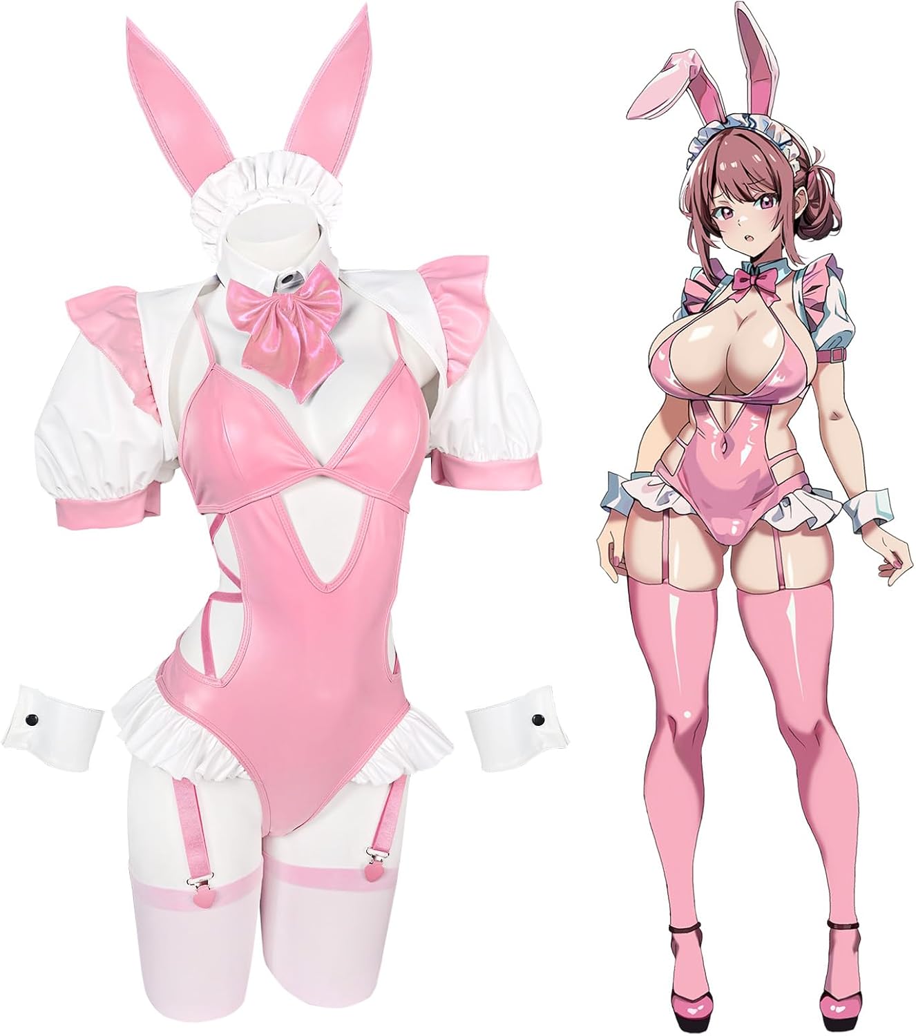 KORURACLUB Bunny Maid Cosplay Sexy Lingerie Bodysuit Women Set