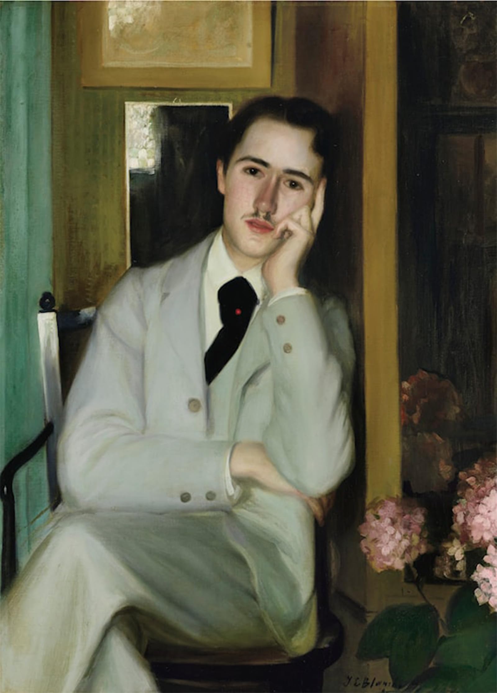 RZHRHJES Vintage Wall Art Picture on Canvas Wall Art Poster Portrait D'andré Gide Ou André Gide À Ans by Jacques Emile Blanche Canvas Poster for Office Decor 60x90cm