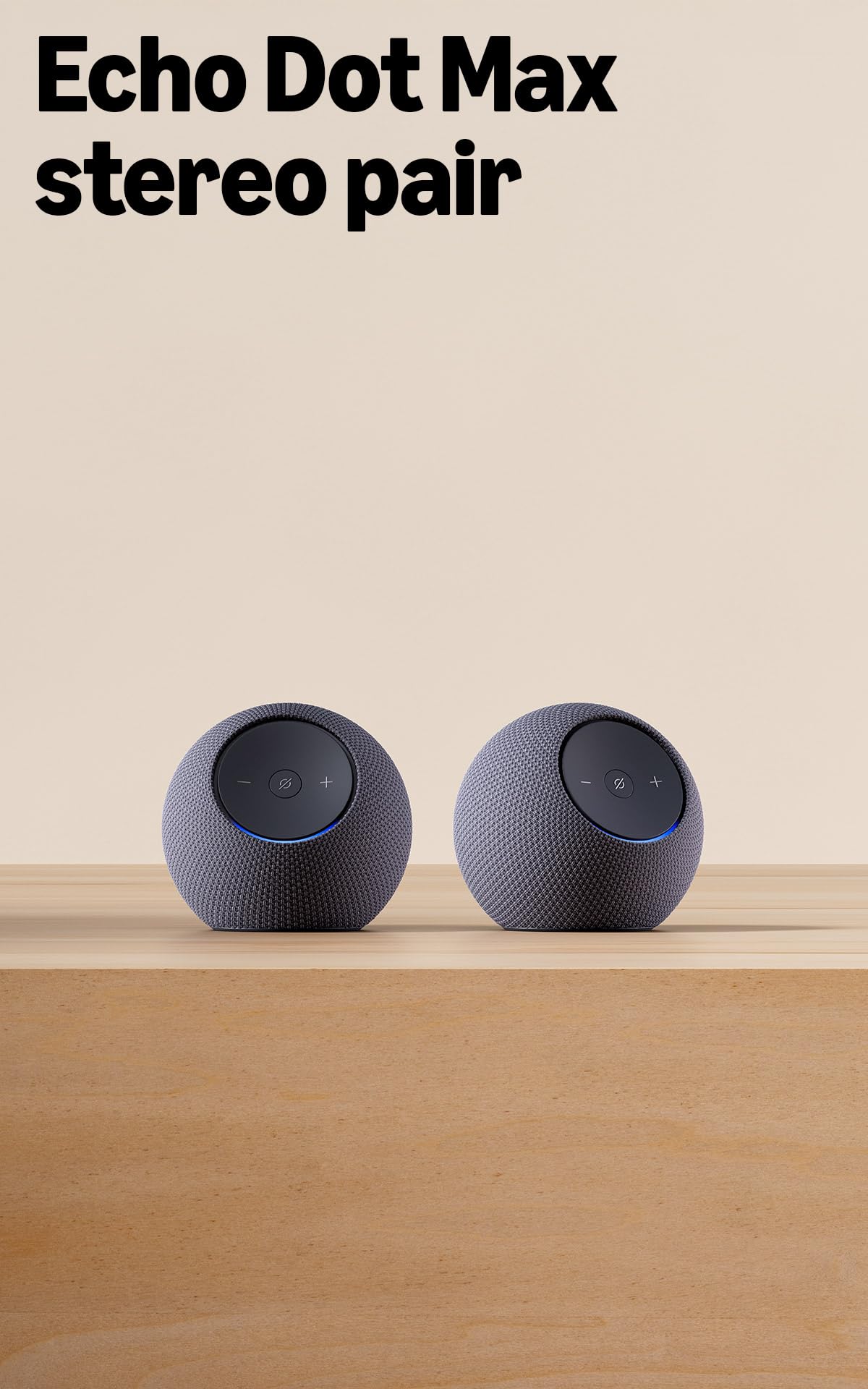 Echo Dot Max (newest model) stereo pair, Graphite Graphite Stereo (Pack of 2)