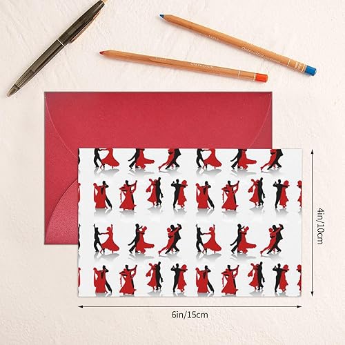 Miniatura 6 de NEZIH Tarjetas de felicitación con estampado de baile de salón con sobres, cumpleaños, agradecimiento, boda, aniversario