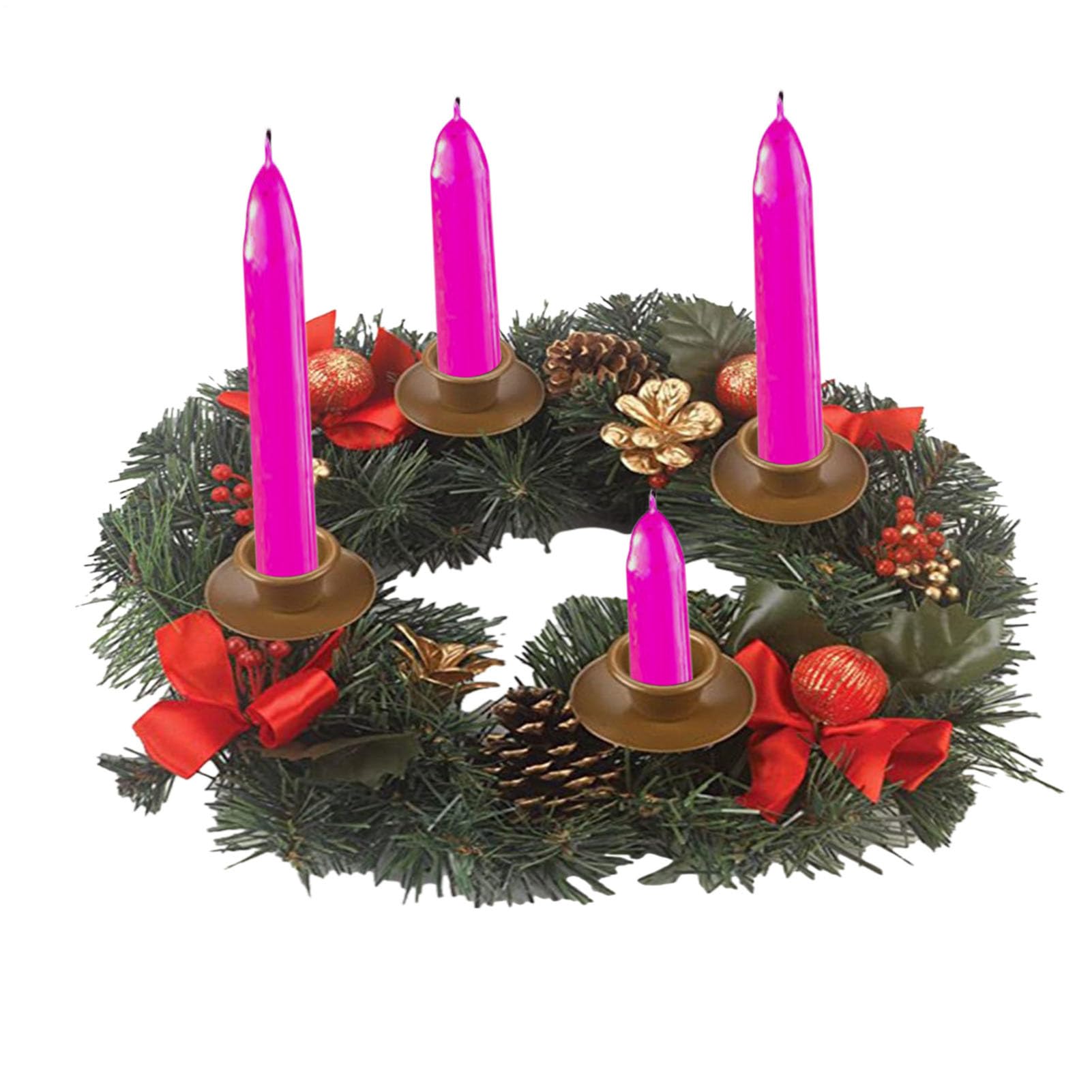 Anneaux de bougies de Noël artificiels au design réaliste pour bougeoir haut de gamme