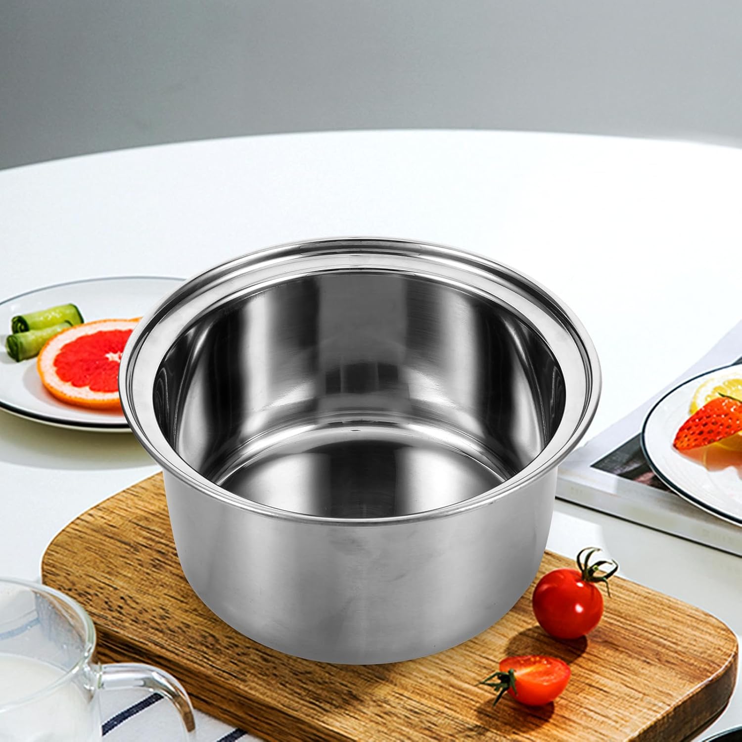 Cabilock Stainless Steel Hot Pot Liner for Induction Cooking Anti-Scald Soup Pot Liner for Single Serving Dual Flavor Divider for Small Gatherings